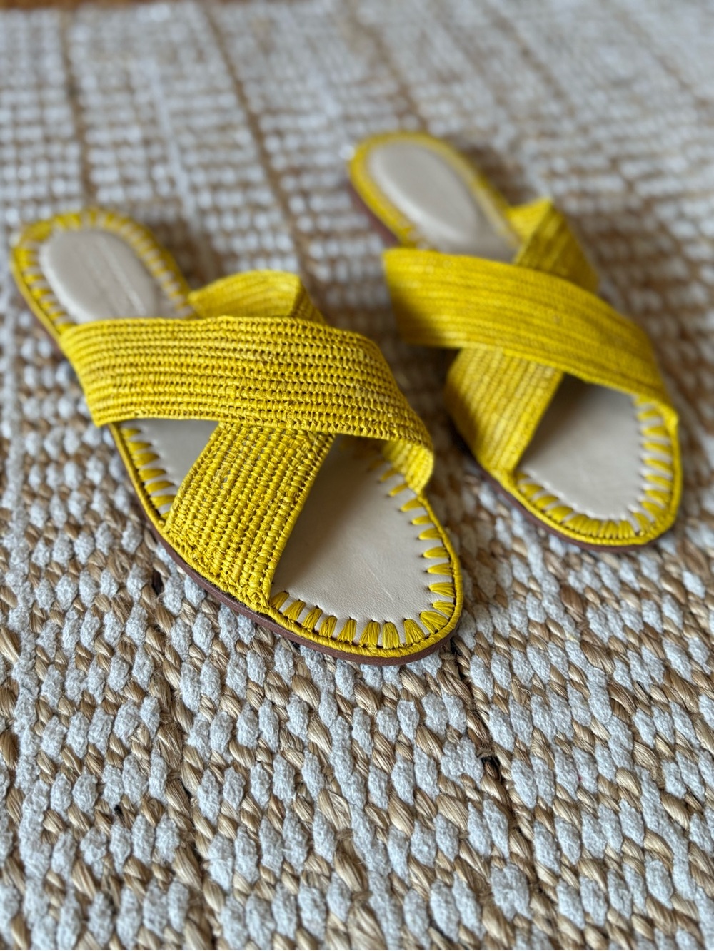 Emerson Fry Raffia Woven Slide Sandal - Women Size 8